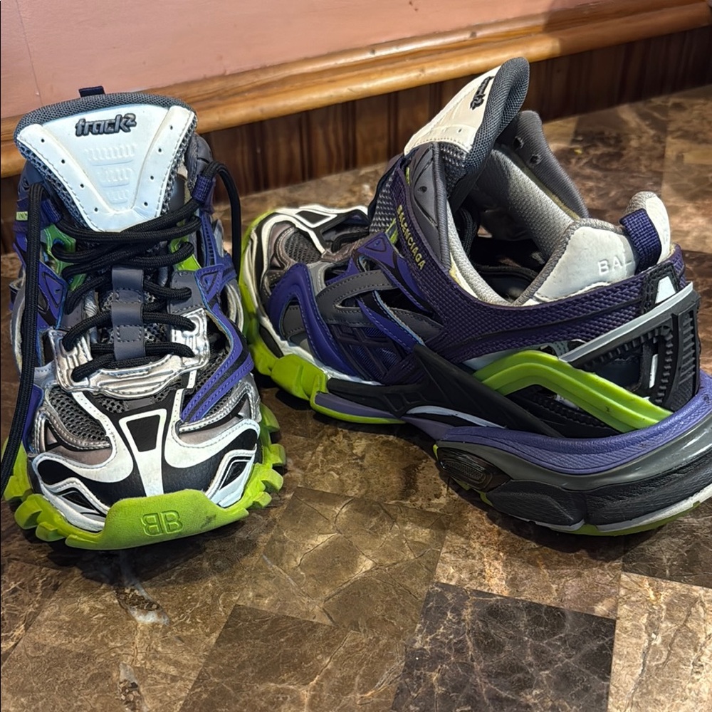 Balenciaga Track Sneakers in Blue and Green